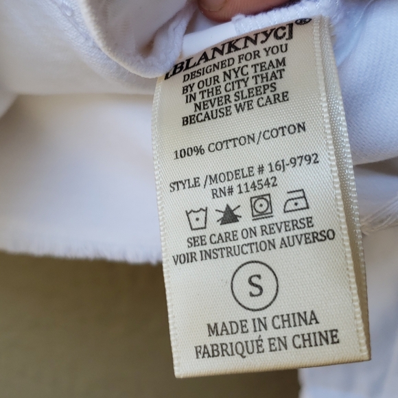 BLANK NYC Frayed Distressed Denim Jacket white - Picture 15 of 16